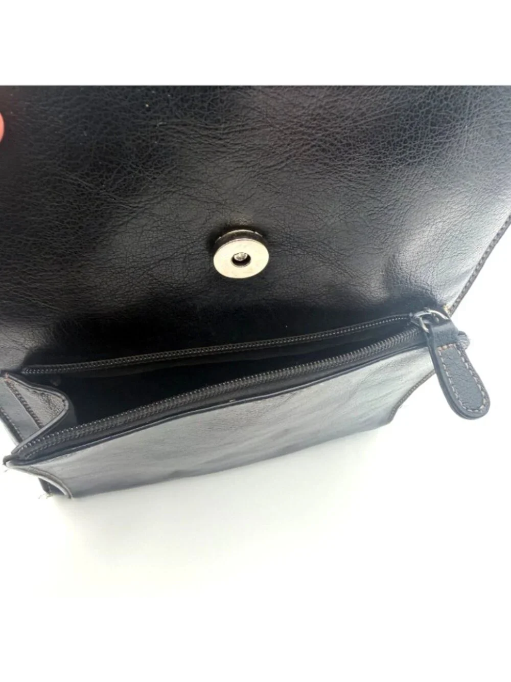 Minicci Black Faux Leather Mini Backpack Purse Silver Buckle Adjustable Straps